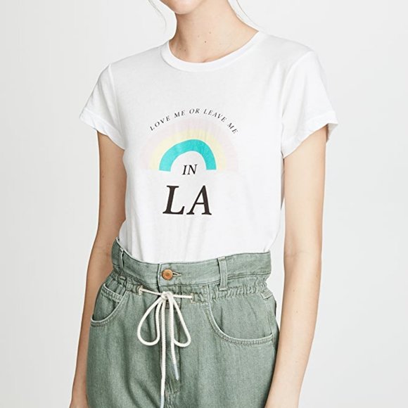 Wildfox Love Me or Leave Me No9 Tee Shirt Vanilla - Picture 2 of 4